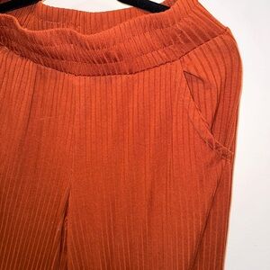 Rust Orange Pleated Lounge Pants